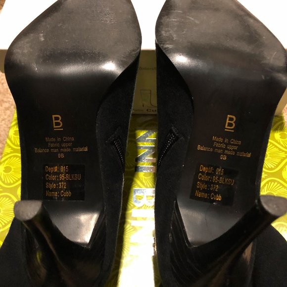 Black Faux Suede Tall Boots - Picture 4 of 4